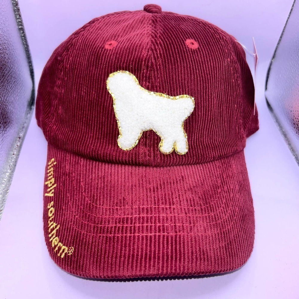 NWT Women’s Simply Southern Corduroy Dog Silhouette Baseball Cap